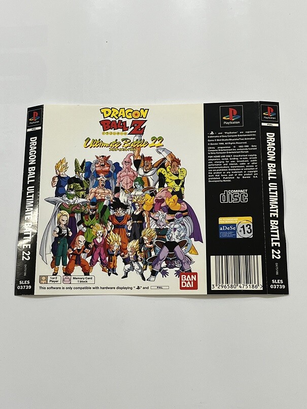DRAGON BALL Z ULTIMATE BATTLE 22 - PS1 - CARATULA TRASERA